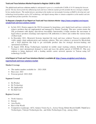 track and trace solutions market projected