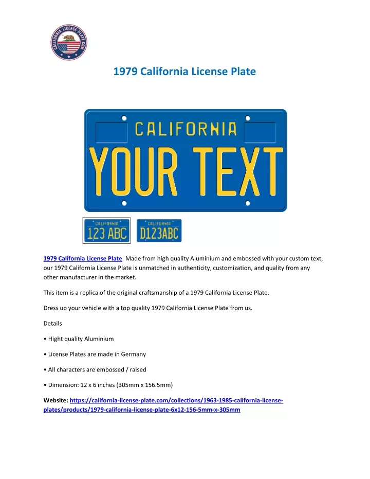 1979 california license plate