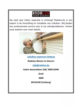 Reparatie Luiken Limburg Radolux.be