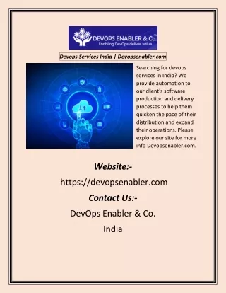 Devops Services India  Devopsenabler