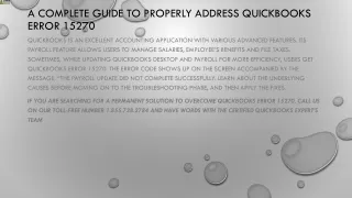 a complete guide to properly address quickbooks error 15270