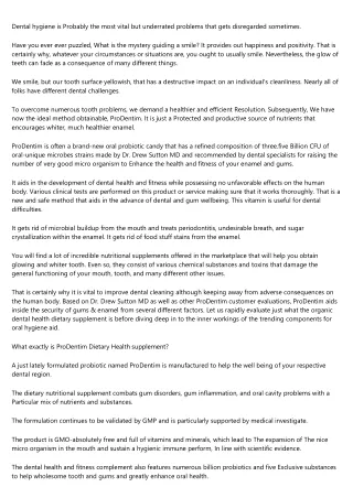 In regards to the Scientific Evidence Guiding ProDentim - In which to buy Pro De