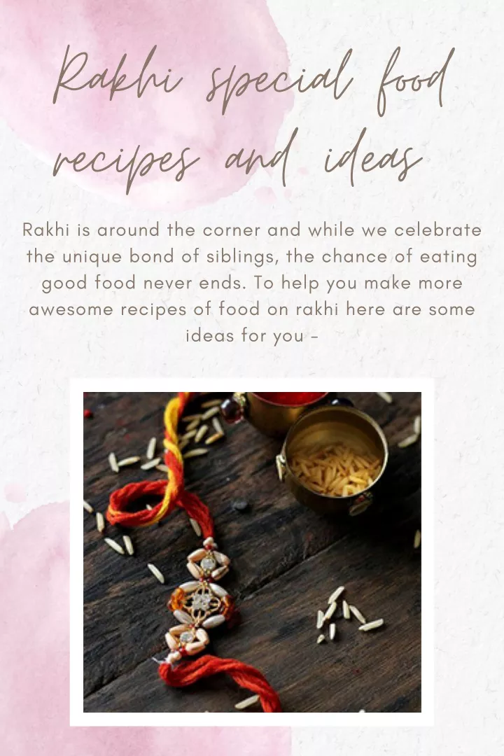 rakhi special food recipes and ideas