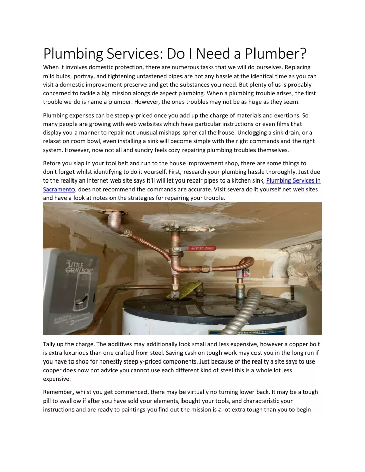plumbing services do i need a plumber when