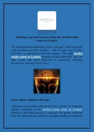 All things you need to know about the alcohol rehab centre in London