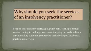 Insolvency Practitioners in Australia