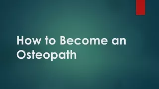 how to become an osteopath