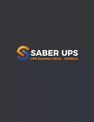 SABER UPS - UPS Systems 10kVA - 2000kVA