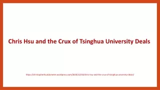 chris hsu and the crux of tsinghua university