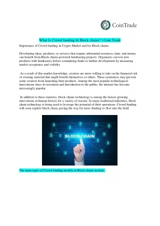 What Is Crowdfunding In Blockchains?
