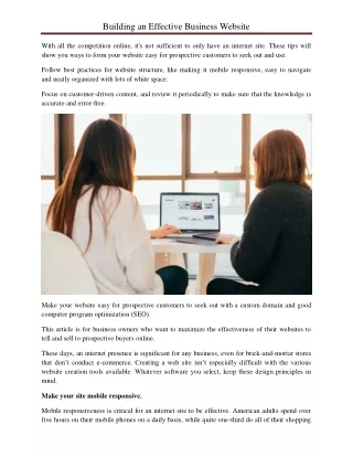 building an effective business website