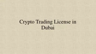 Crypto Trading License in Dubai