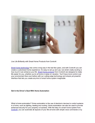 live life brilliantly with smart home products