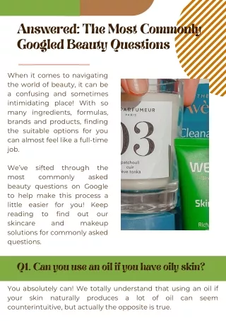 Answered The Most Commonly Googled Beauty Questions