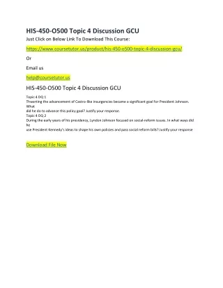 his 450 o500 topic 4 discussion gcu just click