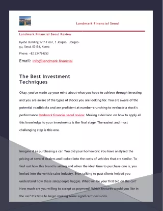 landmark financial seoul