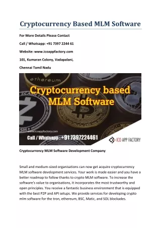 cryptocurrency based mlm software