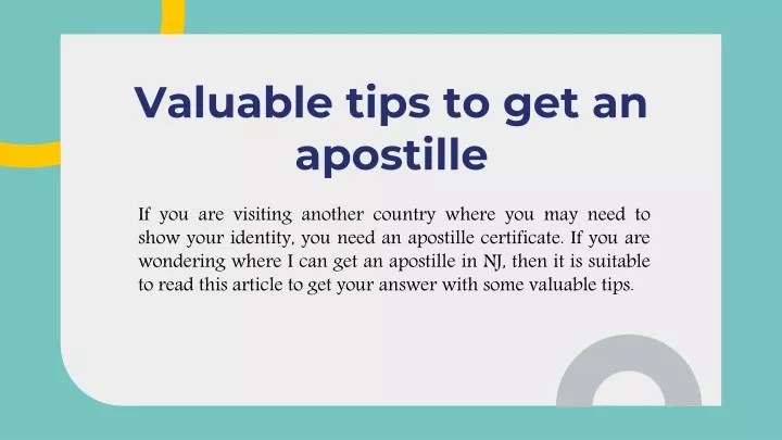 valuable tips to get an apostille