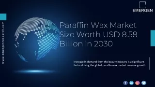 Paraffin Wax Market: Business Opportunities, Current Trends, Forecast 2030