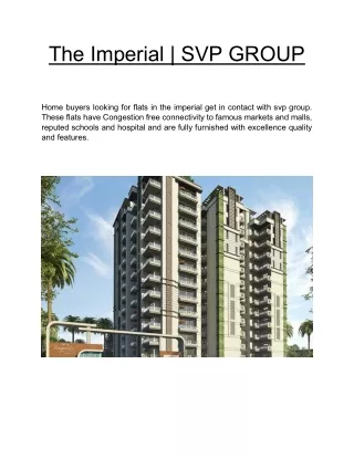 The Imperial  | SVP GROUP