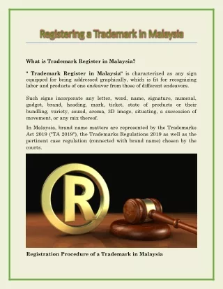 Registering A Trademark In Malaysia