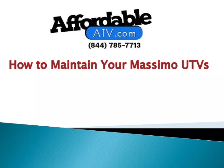 how to maintain your massimo utvs