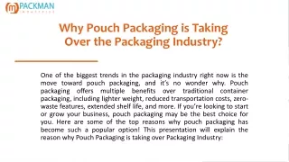 Why Pouch Packaging is Taking Over the Packaging Industry?