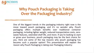 Why Pouch Packaging is Taking Over the Packaging Industry?