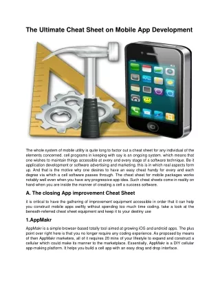 The Ultimate Cheat Sheet on Mobile App Development