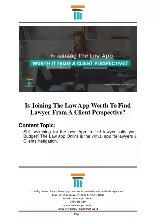 Is Joining The Law App Worth To Find Lawyer From A Client Perspective