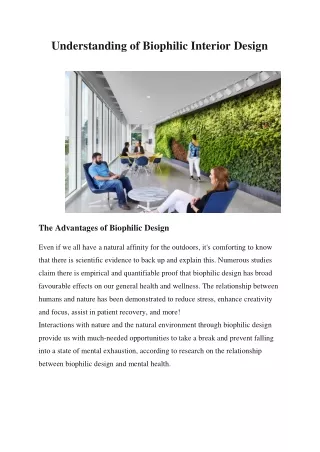 Biophilic Interior Design