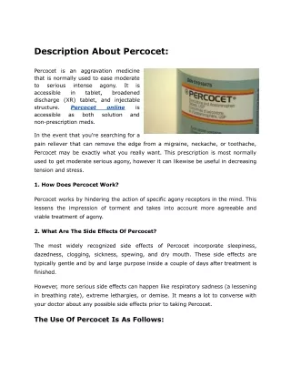 Buy Percocet 10mg Online  Pharmacy Health Store