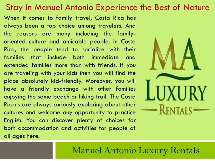 manuel antonio luxury rentals