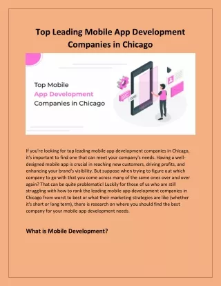 Top Mobile App Development Companies in Chicago