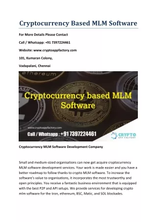 cryptocurrency based mlm software