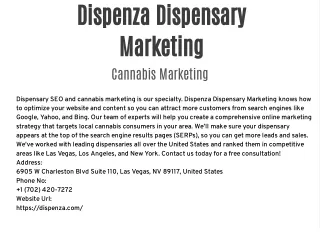 Dispenza Dispensary Marketing