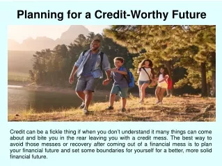 planning for a credit worthy future