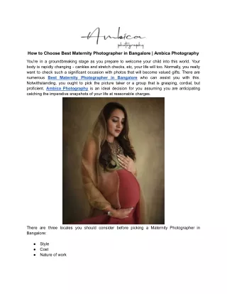 How to Choose Best Maternity Photographer in Bangalore _ Ambica Photography