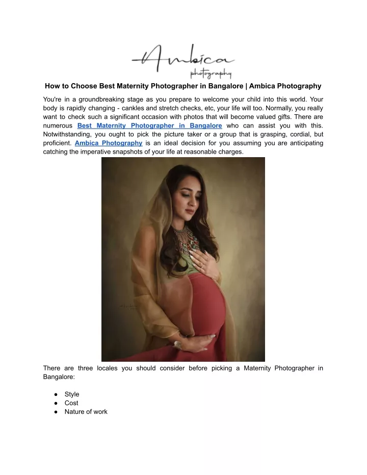 how to choose best maternity photographer