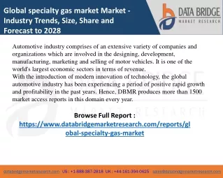 Global specialty gas market