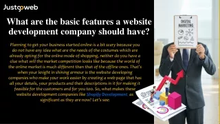 What are the basic features a website development company should have?