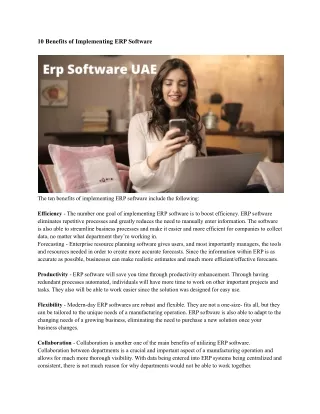10 benefits of implementing erp software