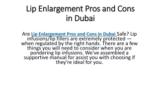 Lip Enlargement Pros and Cons in Dubai