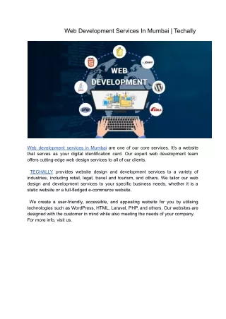 web development services in mumbai techally