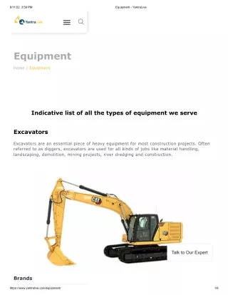 JCB Excavators | Equipment-Yantralive