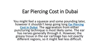 Ear Piercing Cost in Dubai