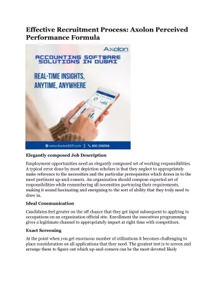 effective recruitment process axolon perceived