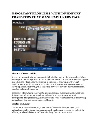 important problems with inventory transfers that