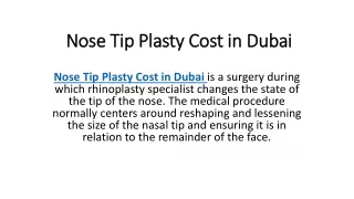 Nose Tip Plasty Cost in Dubai
