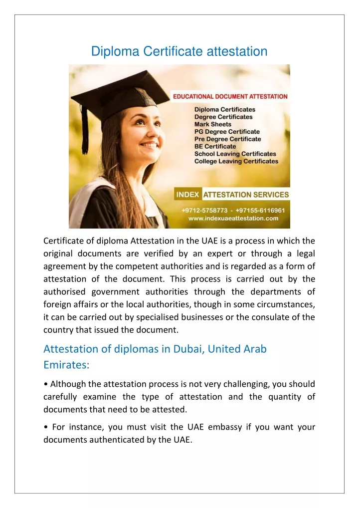 diploma certificate attestation